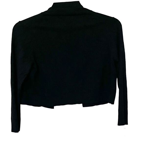 CALVIN KLEIN LONG SLEEVE SHORT WAIST SWEATER, WOMENS, L, BLACK, OPEN-FRONT - Picture 4 of 10